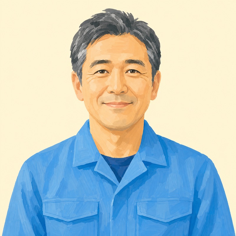 40代男性ドライバーの似顔絵