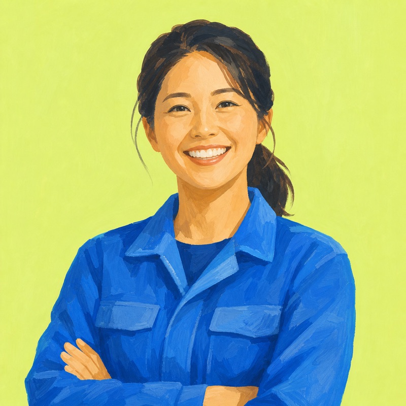 30代女性ドライバーの似顔絵